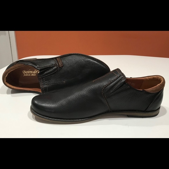 Other - New Black leather slip-on shoes, 10/10.5